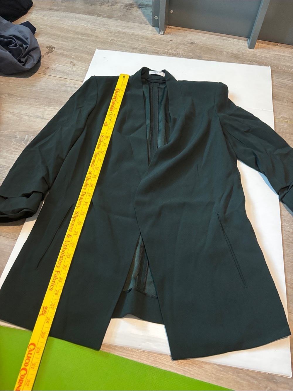 Aritzia Babaton Dark Green Open-Front Long Blazer Size 8